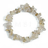 Unisex Chip Natural Rutilated Quartz Beaded Stretch Bracelets BJEW-S143-15-2