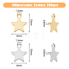 DICOSMETIC 200Pcs 2 Colors 304 Stainless Steel Charms STAS-DC0015-73-2