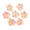 Transparent Spray Painted Glass Beads X1-GLAA-NH0003-01B-1