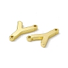 Rack Plating Brass Letter Connector Charms KK-C007-38G-Y-3