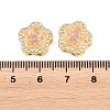 Brass Clear Cubic Zirconia Beads KK-B186-01G-4