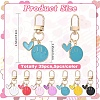 35Pcs 7 Colors Alloy Enamel Smiling Face & Heart Pendant Decorations HJEW-YW00286-2
