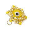 Beaded Star Eye Charms PALLOY-MZ00575-08-4