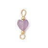 Natural Mixed Gemstone Heart Links Connector Charms PALLOY-JF05035-3