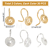60Pcs 2 Colors Brass Spiral Clip-on Earrings for Women FIND-DC0001-85-2