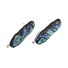 304 Stainless Steel Pave Natural Paua Shell Stud Earring Findings STAS-Z125-02P-2