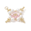 Glass Seed Beaded Star Pendants PALLOY-MZ01165-01-3