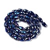 Opaque Solid Color Electroplate Glass Beads Strands X-EGLA-N013-P4mm-B03-2