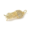 Brass Micro Pave Clear Cubic Zirconia Pendants LS-KK-U046-02G-03-2