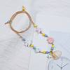 Ceramics Starfish Fish & Resin Shell Shape Pendant Adjustable Cotton Cord Necklaces for Women NJEW-Z100-01A-G-1