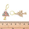 Christmas Alloy Rhinestone Hoop Earrings LS-EJEW-F399-02G-3