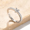 S925 Sterling Silver Adjustable Letter Rings for Women RJEW-M068-01P-Y-1