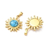 304 Stainless Steel with Synthetic Turquoise Pendants STAS-L309-21E-G-2