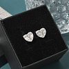 Rack Plating Brass Micro Pave Clear Cubic Zirconia Stud Earrings EJEW-K299-01P-Y-1