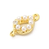 Rack Plating Brass Clear Cubic Zirconia Connector Charms KK-S396-06D-2