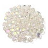 UV Plating Rainbow Iridescent Acrylic Beads OACR-F004-05G-3