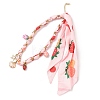 Starfish Strawberry Shell Shape 304 Stainless Steel Enamel & Handmade Lampwork Pendant Necklaces NJEW-D344-02G-4