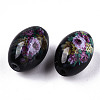 Printed & Spray Painted Opaque Glass Beads LS-GLAA-S047-07B-D02-2