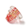 Handmade Foil Glass Beads LAMP-K039-44-3