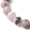 Mother's Day Theme Natural Pink Zebra Jasper Beads Stretch Bracelets for Women BJEW-JB11452-4