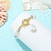 Natural Baroque Nucleated Baroque Keshi Pearl Charm Bracelets BJEW-JB14098-2