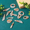 14Pcs 7 Styles Transparent Resin & Walnut Wood Pendants RESI-BY0001-06-13