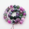 Natural Weathered Agate Faceted Round Beads Strands G-A134-02F-10mm-2