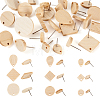  36Pcs 9 Style Ash Wood Stud Earring Findings EJEW-TA0001-23-1