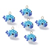 4Pcs Glass Seed Beaded Puffer Pendants PALLOY-MZ01121-3