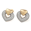 Heart Clear Cubic Zirconia Stud Earrings EJEW-Q387-03GP-1