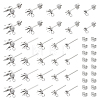 Unicraftale 50Pcs 5 Style 304 Stainless Steel Post Stud Earring Settings STAS-UN0053-91-1