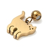 304 Stainless Steel Pendants STAS-K323-01D-G-2