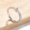 S925 Sterling Silver Adjustable Letter Rings for Women RJEW-M068-01P-L-1