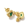 Brass Pave Cubic Zirconia Stud Earrings EJEW-N054-50A-G-2