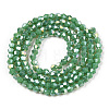 Opaque Solid Color Electroplate Glass Beads Strands EGLA-A039-P2mm-B08-3