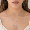 12Pcs 12 Style Heart & Cross & Butterfly & Bat Alloy Enamel Pendant Necklaces Set with Rhinestone NJEW-FI0001-03-4