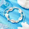 Natural Shell & Synthetic Turquoise Starfish Braided Bead Bracelets BJEW-JB10081-3