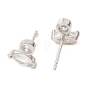 Platinum Brass Horse Eye Stud Earrings EJEW-L270-19P-02-2