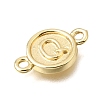 Brass Disc with Initial Links Connector Charms KK-E802-36G-Q-2