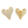 Brass Pave Clear Cubic Zirconia Stud Earrings for Women EJEW-S225-09G-02-2