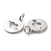 Non-Tarnish 304 Stainless Steel Charms STAS-D050-07P-01-3