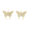 Brass Micro Pave Clear Cubic Zirconia Studs Earring for Women EJEW-S217-C06-1