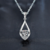 Teardrop 925 Sterling Silver Crystal Moissanite Pendant Necklaces for Women FS-WGA8F32-01-1