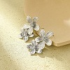 304 Stainless Steel Flower Stud Earrings for Women EJEW-U023-09P-1