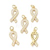 Brass Micro Pave Clear Cubic Zirconia Pendants X-ZIRC-L100-119G-1