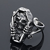 Coffin with Skull Men's Stainless Steel Finger Rings PW-WGF83F4-02-2