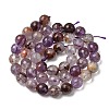 Natural Purple Phantom Quartz Purple Lodolite Quartz Round Beads Strands G-Z127-B01-8mm-3