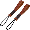 2Pcs Cowhide Leather Car Key Chain Pendant Decorations AJEW-CL0001-80C-1