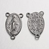 Holy Oval Carved Virgin Mary Tibetan Style Alloy Chandelier Component Links LS-TIBEP-LF0961YKG-B-FF-1