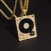 Alloy Crystal Rhinestone Enamel Turntable Pendant Necklaces for Unisex WG71EF5-01-3